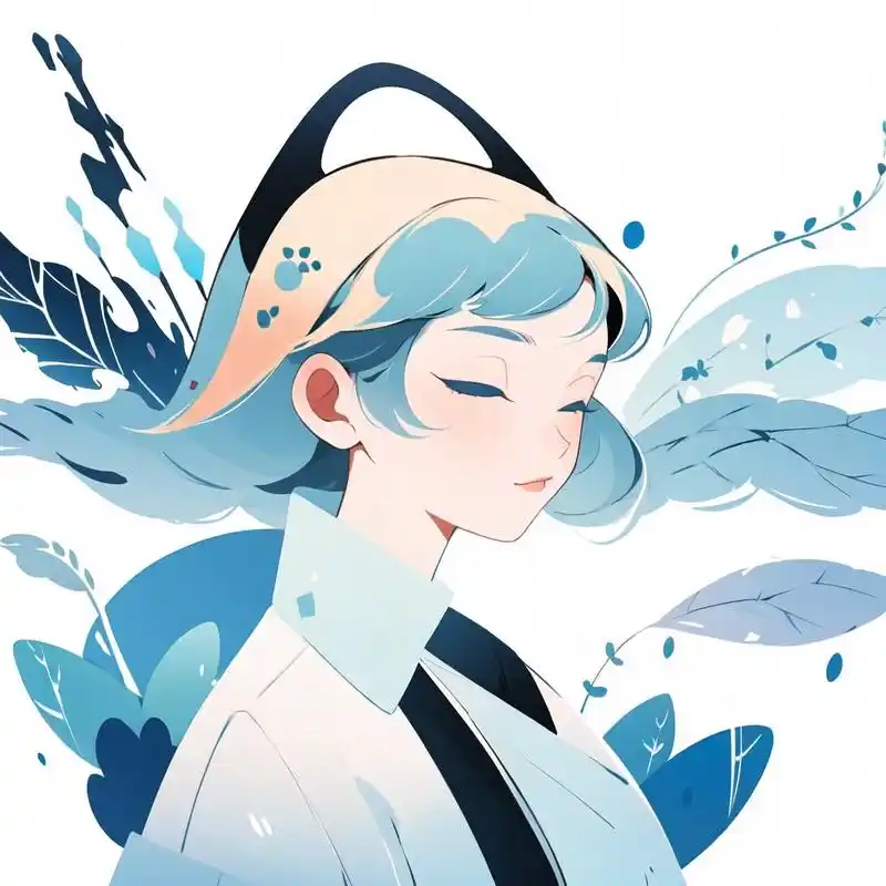 安静有内涵头像|极简扁平插画96