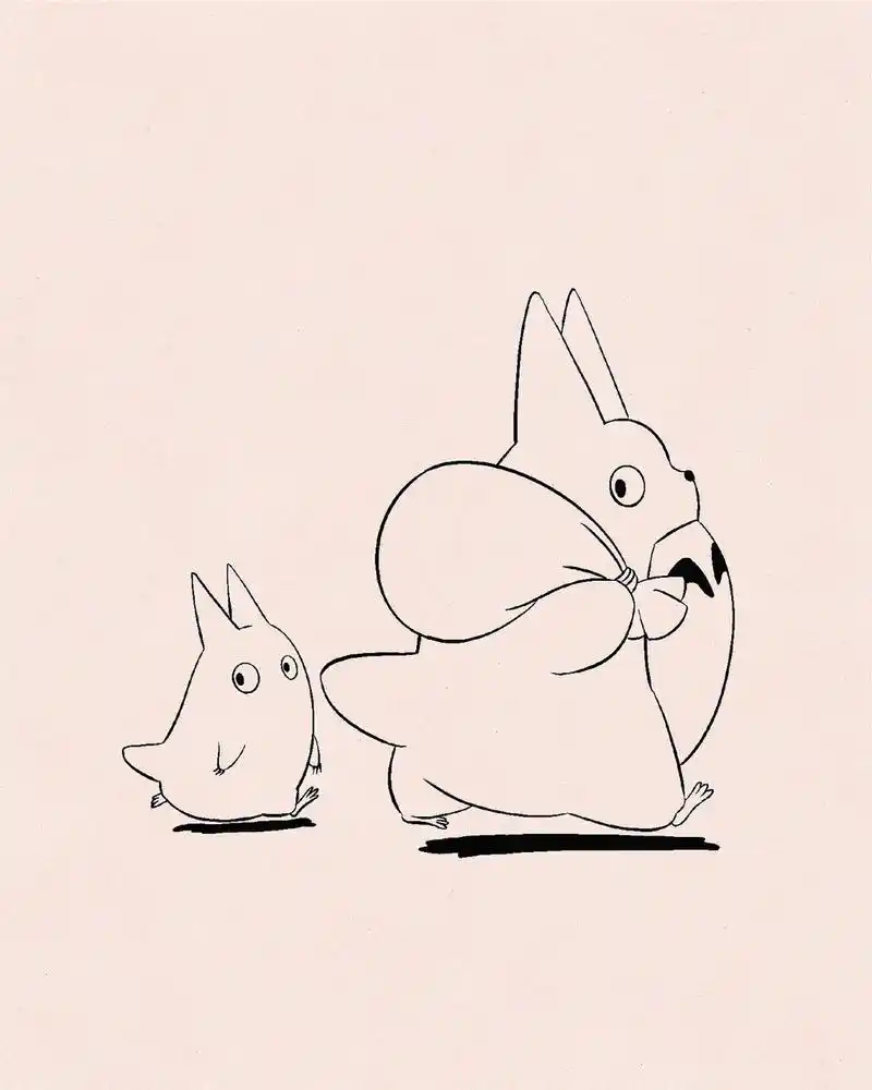 97新手教程|宫崎骏龙猫简笔画教程|小白必会 97爱分享 爱画画