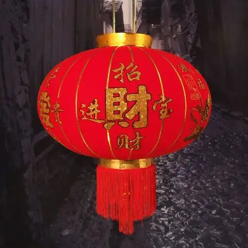节日喜庆大红灯笼 新款金粉灯笼 绒布灯笼批发