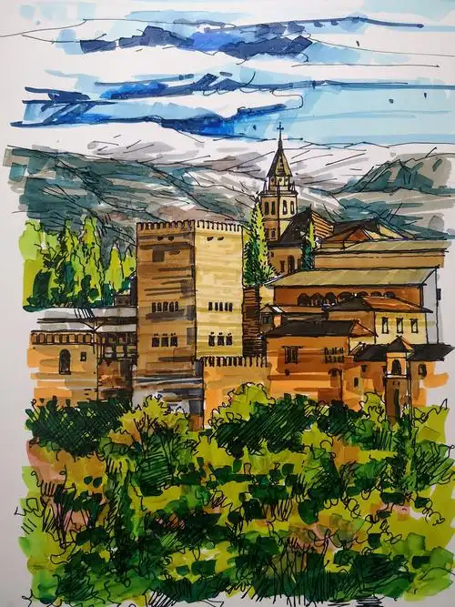 马克笔绘名城 - 原创作品 - 站酷(zcool)