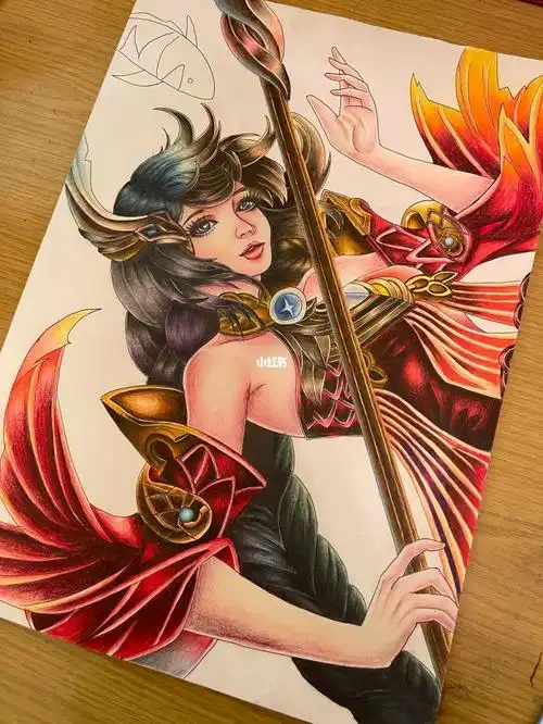 王者荣耀大乔彩铅笔手绘