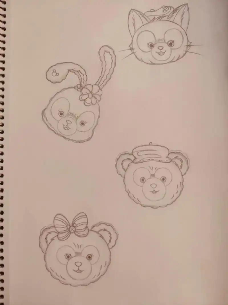 达菲熊和他的朋友们 简笔画教程 迪士尼的达菲熊,杰拉多尼,星黛露