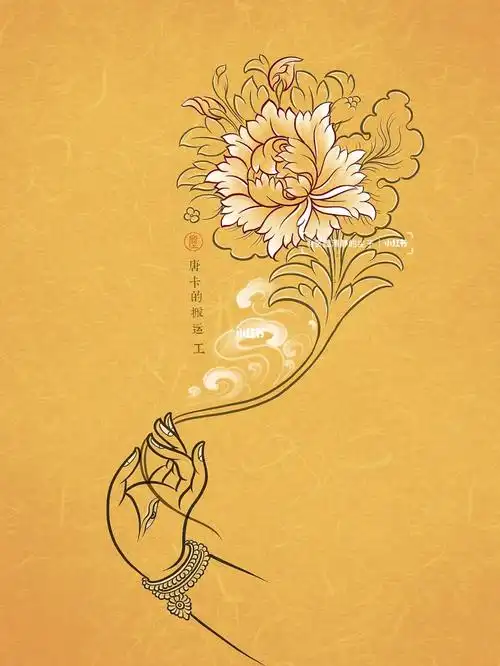 佛手莲花61唐卡线条临摹练习