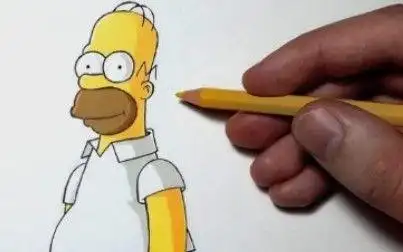 手绘辛普森一家的老父霍默