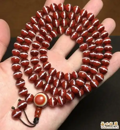 朱砂一线药师珠8mm108颗 稀有精品!