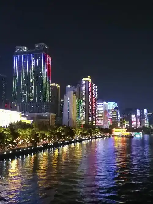 广州珠江夜景,华灯璀璨,美轮美奂,五彩缤纷,绚丽多彩.