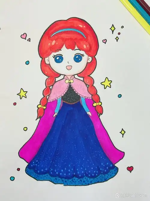 安娜公主 简笔画过程图