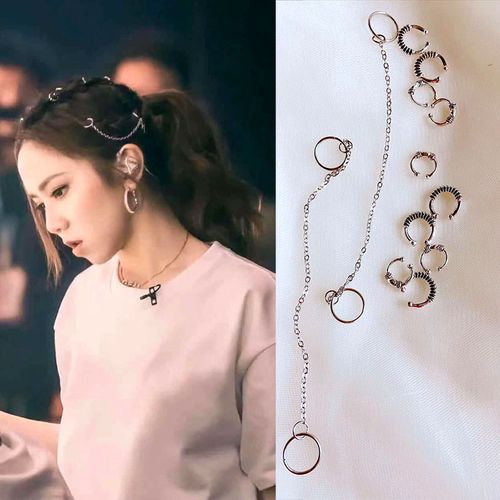 邓紫棋同款脏辫编发饰品环扣圈圈链条青你超能力舞台活力发型配饰