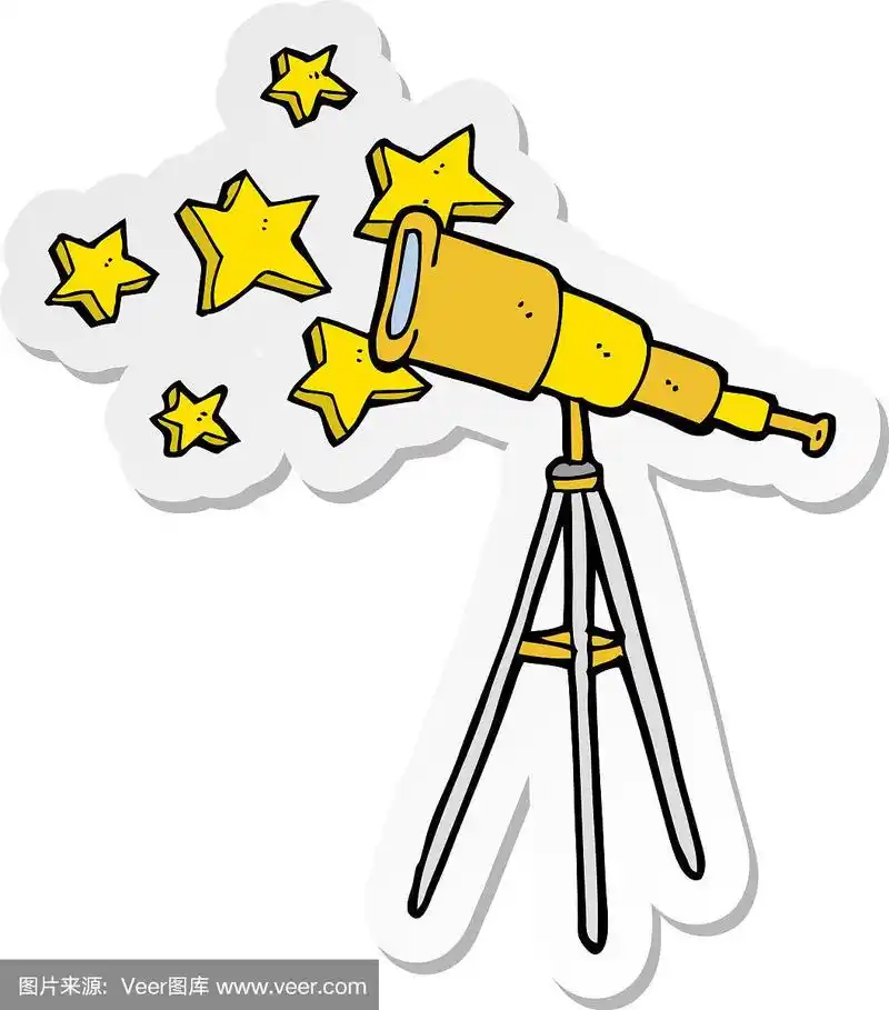卡通望远镜的贴纸