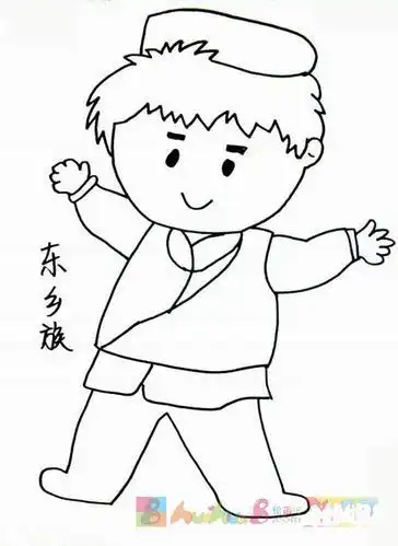 少数民族白族简笔画人物简笔画-多彩儿童网