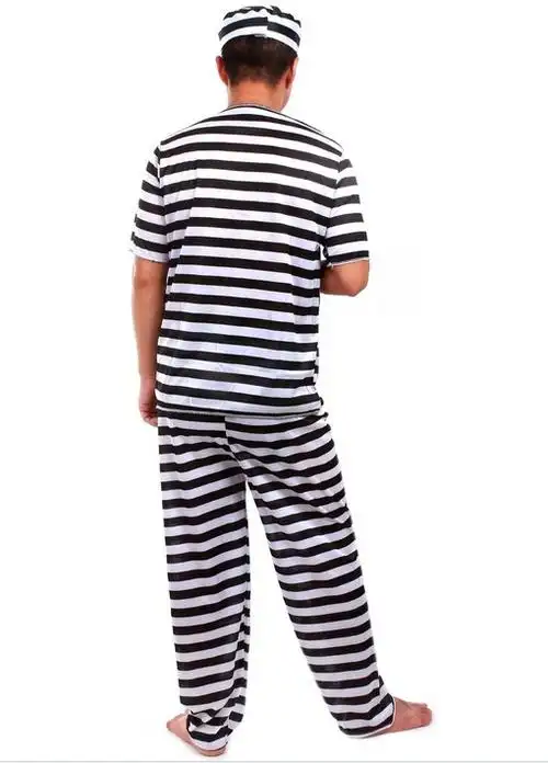 万圣节舞会演出服装cos囚犯服装表演服装cos服装 成人男女囚服