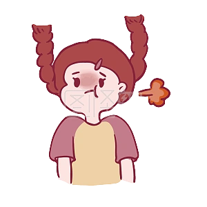 图怪兽原创元素卡通可爱女孩表情包生气炸毛