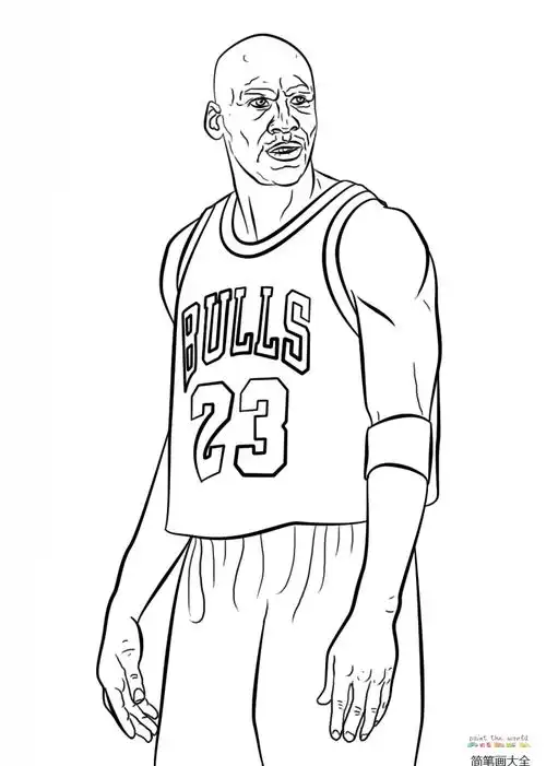 篮球运动员迈克尔乔丹_人物简笔画_简笔画大全