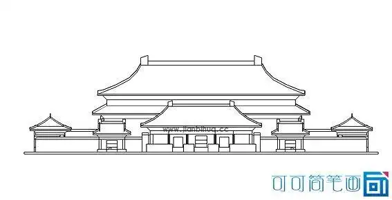 故宫中的宫殿简笔画4
