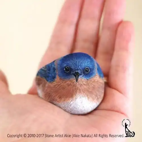 日本艺术家用石头画小动物简直太可爱了网友想要