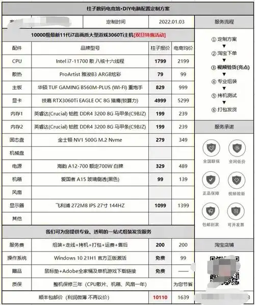 组装的性价比高,所以问了朋友圈,有朋友就找我了给我推荐了几套配置