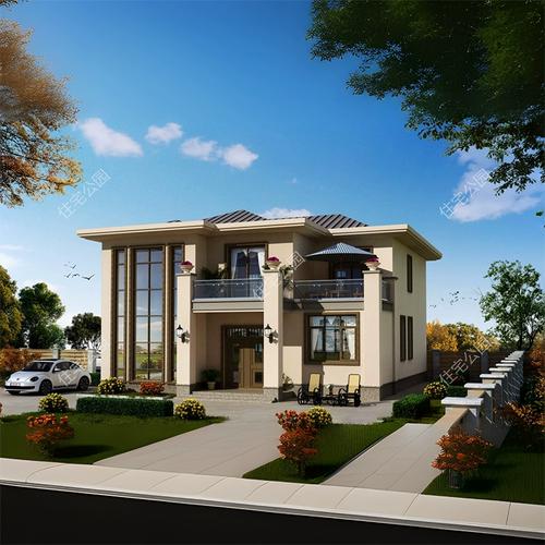 zj-1110住宅公园农村自建房图纸设计 两层欧式农村别墅占地12×13