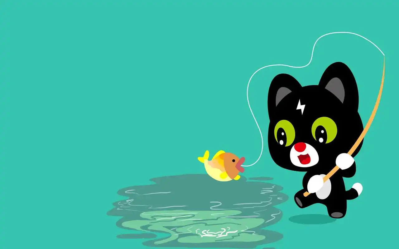 闪电猫呆萌高清桌面壁纸高清大图预览1680x1050_卡通动漫下载_美桌网