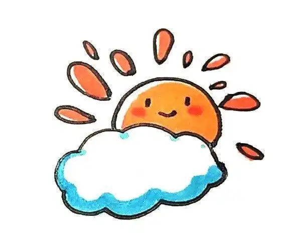多云转晴的简笔画
