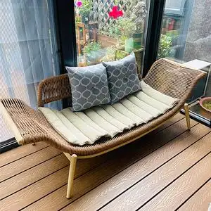 阳台休闲椅沙发椅单人客厅创意藤椅中式休闲沙发椅阳台躺椅贵妃椅