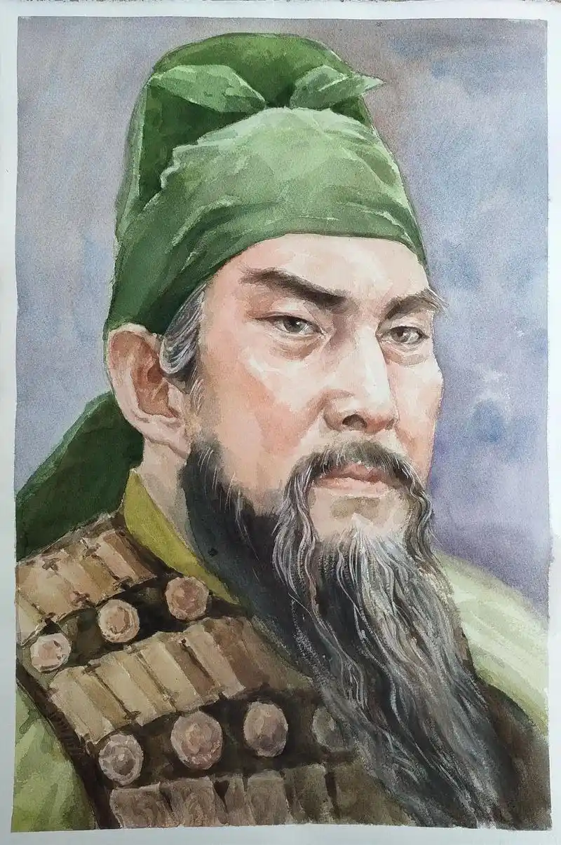 关羽画像(水彩)#艺术工作室 #一起学画画 #水彩#关羽  - 抖音