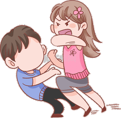 红色情侣打架打人欺负挑衅表情包动图gif