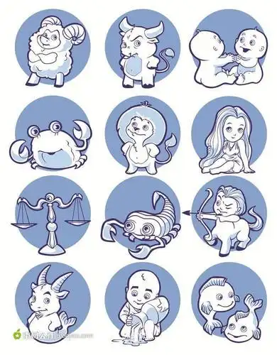 可爱十二星座动物图形