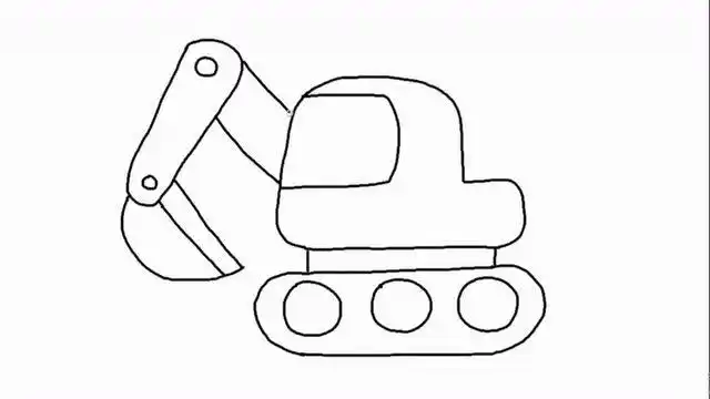 简笔画挖土机