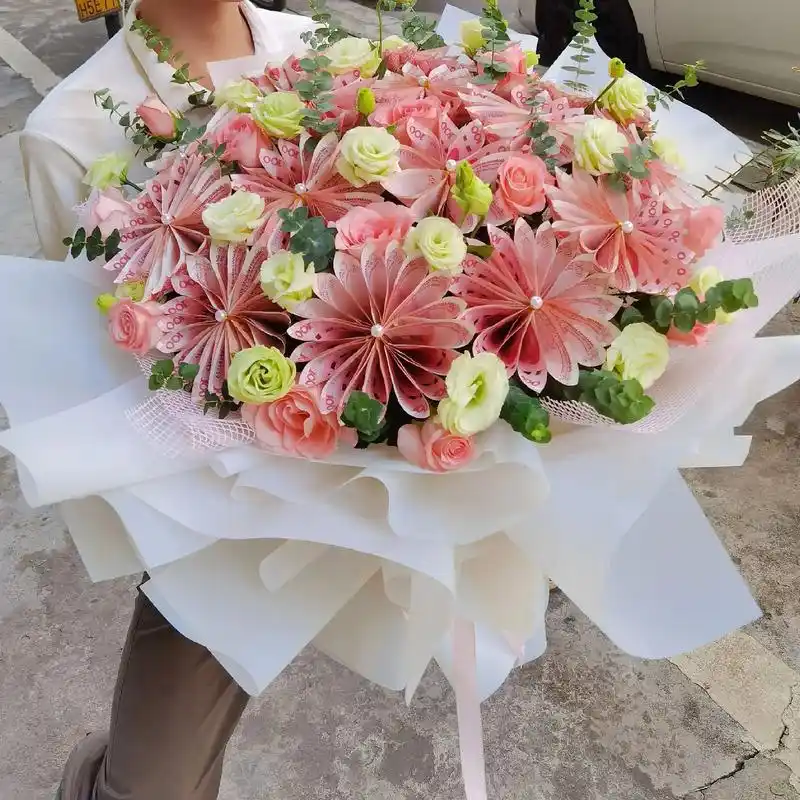 人民币鲜花花束现金鲜花花束 - 抖音