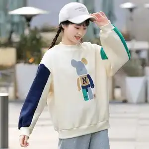 初中学生运动卫衣宽松少女大童女孩休闲高中女生春装卡通可爱上衣