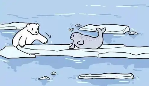 河结冰的简笔画