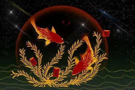 锦鲤星空图片素材