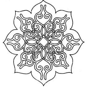 矢量传统花纹素材线描图