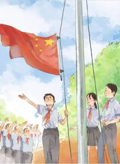 卡通升旗手简笔画