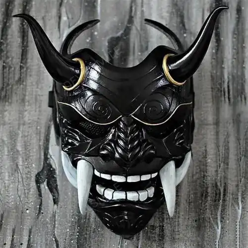 恐怖恶鬼面具吓人般若面具cos日本面罩挂件红恶魔鬼脸獠牙吓人僵尸