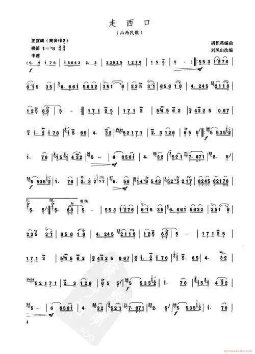 走西口,电子琴,电子琴入门,电子琴入门教程,电子琴简谱