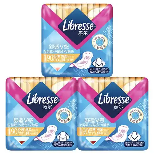 libresse薇尔卫生巾190mm143包量少期日用棉柔姨妈卫生巾
