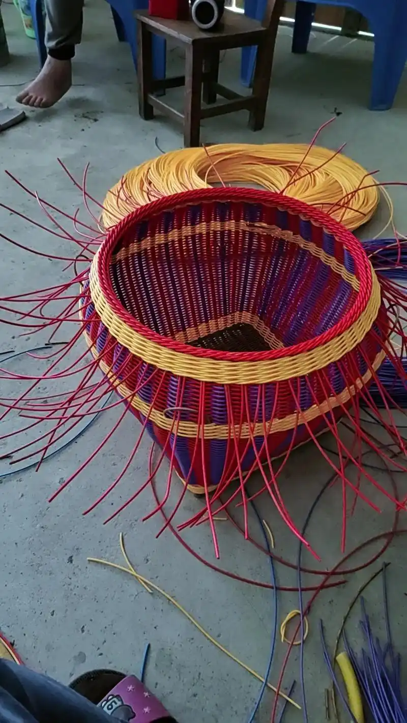 创意手工作品制作 #做手工我是认真的 #藤条编织篮子 #爱 - 抖音