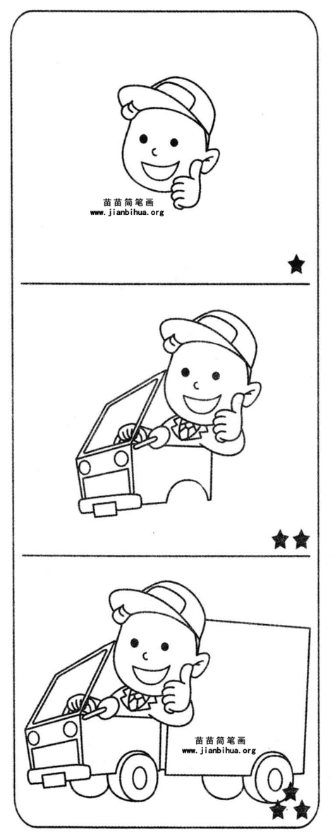 开车司机卡通简笔画