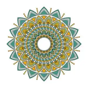 彩色花卉曼陀罗矢量图