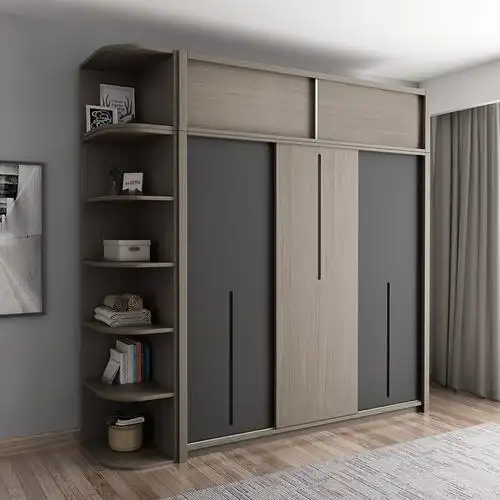 木月北欧推拉门衣柜简约现代组装家用卧室柜子小户型组合收纳储物柜