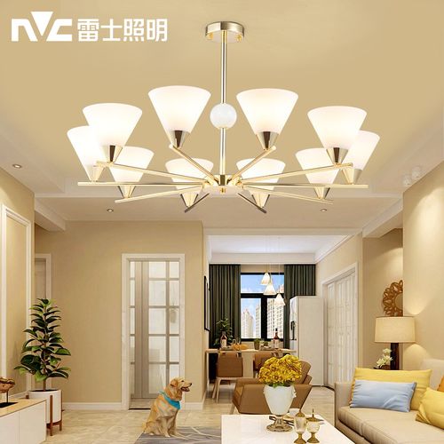 雷士照明欧式吊灯客厅灯现代简约后现代轻奢工业风大厅餐厅三头灯