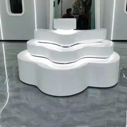 科技感产品艺术异形展示台展示柜烤漆展柜陈列柜展会展厅展台高级