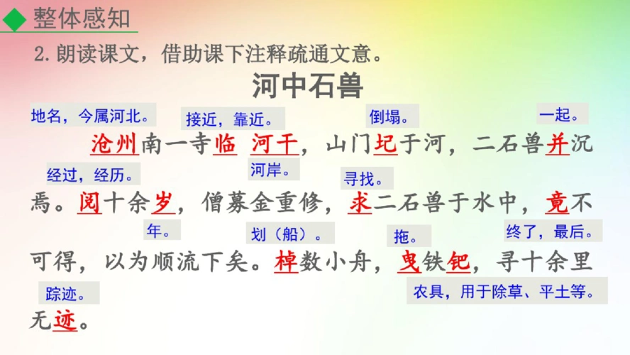 最新部编版七年级语文下册课件(完美版)24河中石兽
