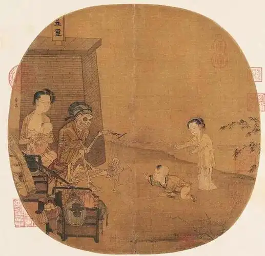 《骷髅幻戏图》 南宋 李嵩 故宫博物院藏