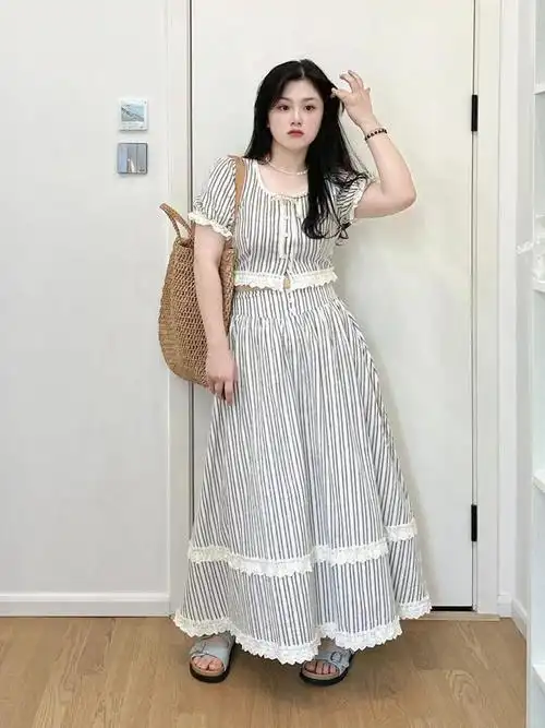 7套微胖女生韩系穿搭时髦又显瘦get初夏氛围感77