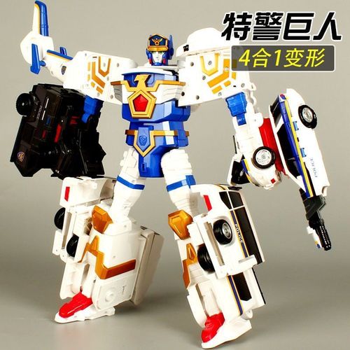 大号咖宝车神救援特警巨人合体变形汽车警察机器人甲男孩玩具礼物