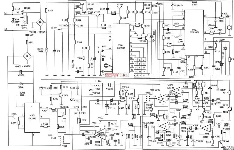 tcl电话机电路图原理图