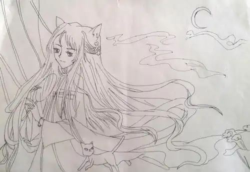 少儿书画作品-猫妖/儿童书画作品猫妖欣赏_中国少儿美术教育网