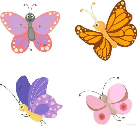 蝴蝶简笔画大全:基础,彩色,卡通,创意,应有尽有